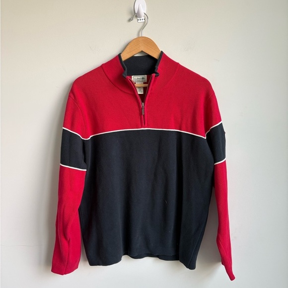 Vintage L.L. Bean Men's Quarter Zip Pullover Sweater Size Large - Picture 1 of 5